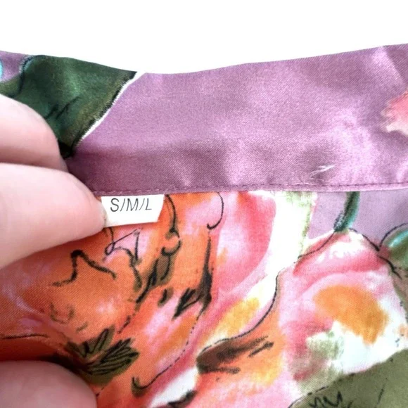 Floral Kimono Robe Romantic Coquette Cottagecore Bridal Loungewear Silky Feel - Picture 12 of 14